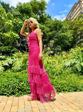 Load image into Gallery viewer, Crochet Pink Maxi Dress