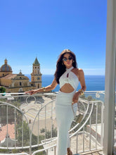 Load image into Gallery viewer, White Flower Mediterranian Dress