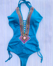 Load image into Gallery viewer, Blue Swimsuit Bordado