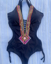 Load image into Gallery viewer, Black Swimsuit Bordado
