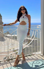 Load image into Gallery viewer, White Flower Mediterranian Dress