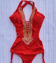 Load image into Gallery viewer, Red Swimsuit Bordado
