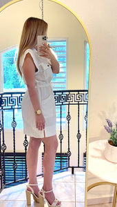 White Button Dress