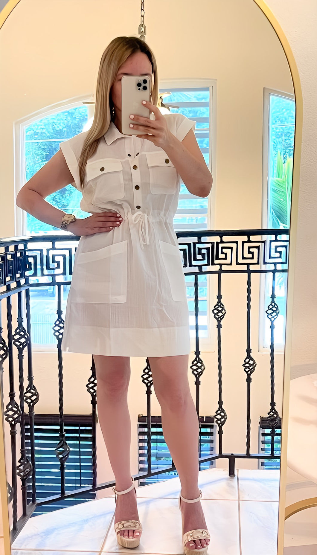 White Button Dress