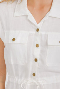 White Button Dress
