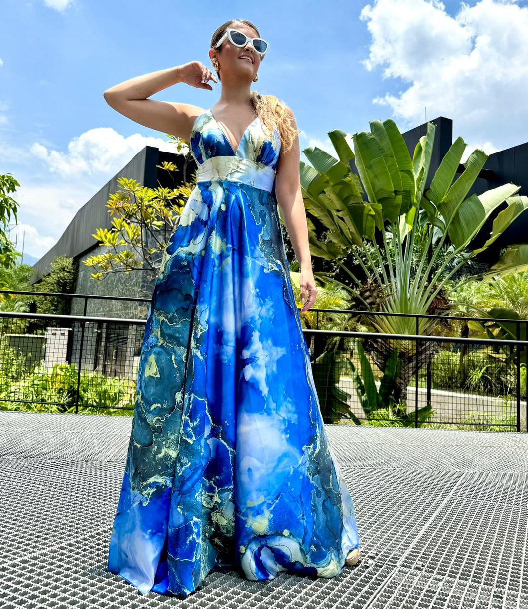 Acqua Blue Maxi Dress