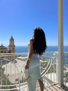 White Flower Mediterranian Dress