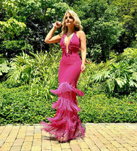 Load image into Gallery viewer, Crochet Pink Maxi Dress
