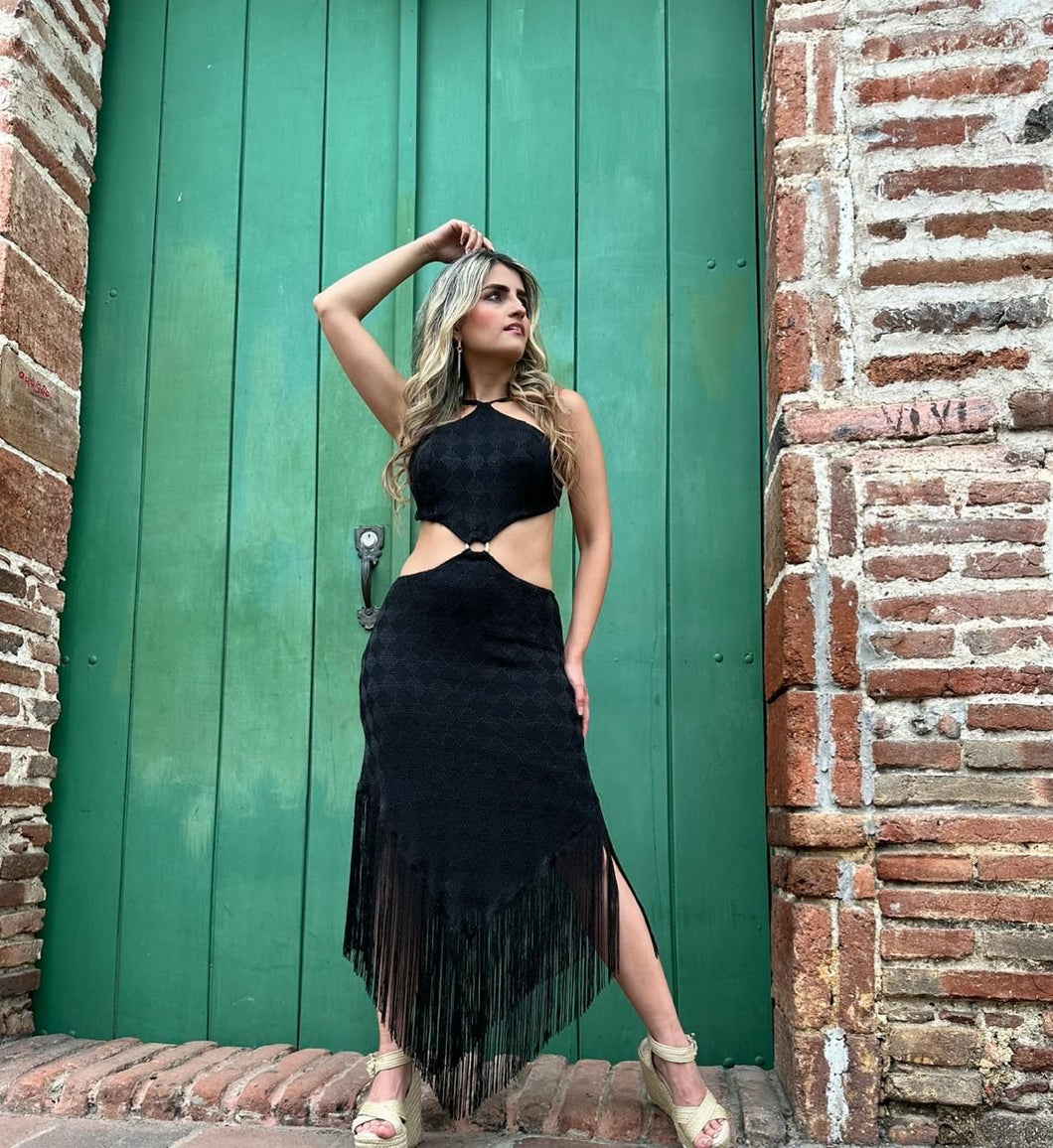 Crochet Black Resort Dress