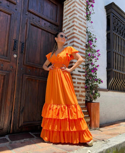 Mango dress cheap orange